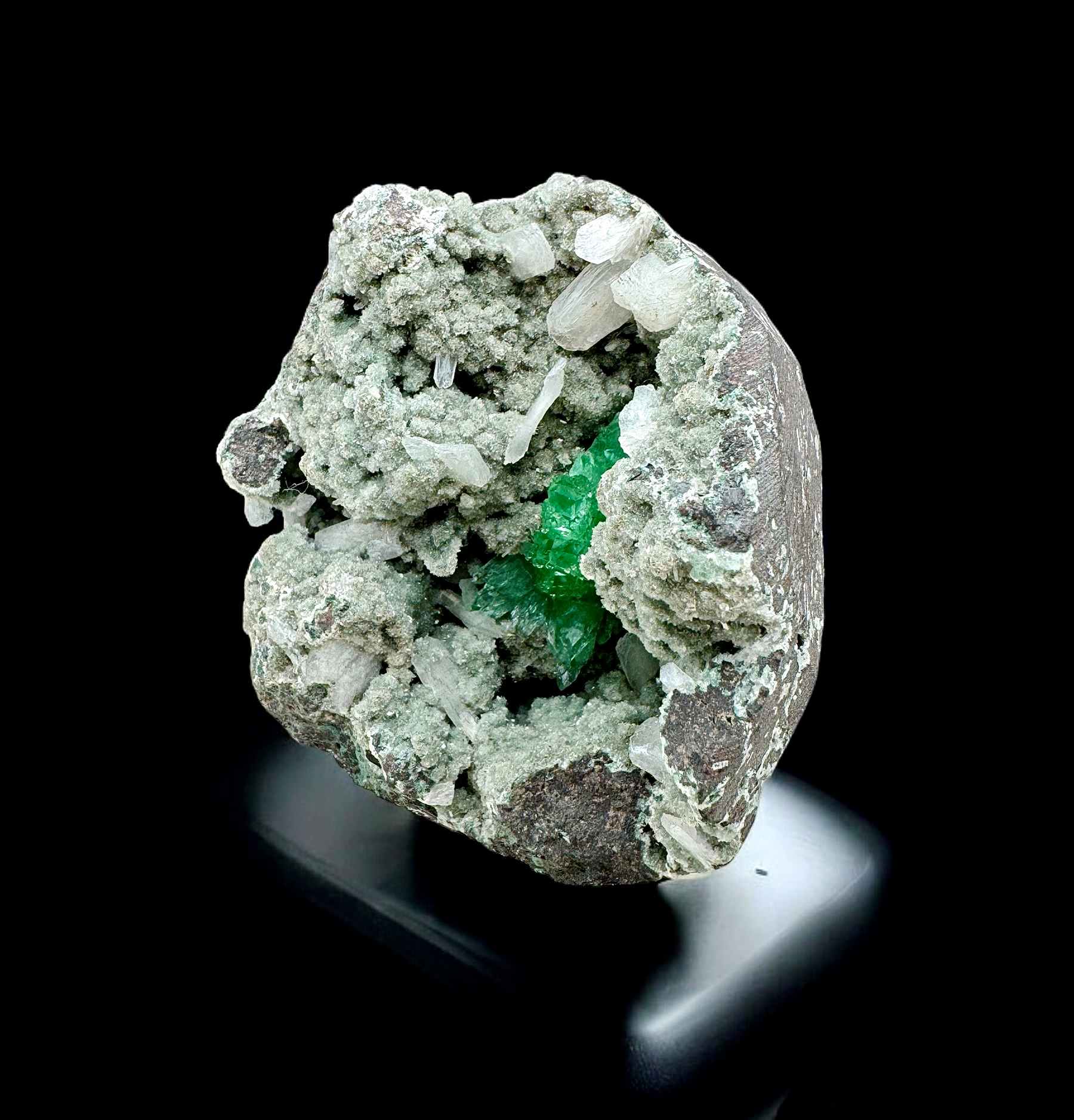 Green Apophyllite with Stilbite image 3