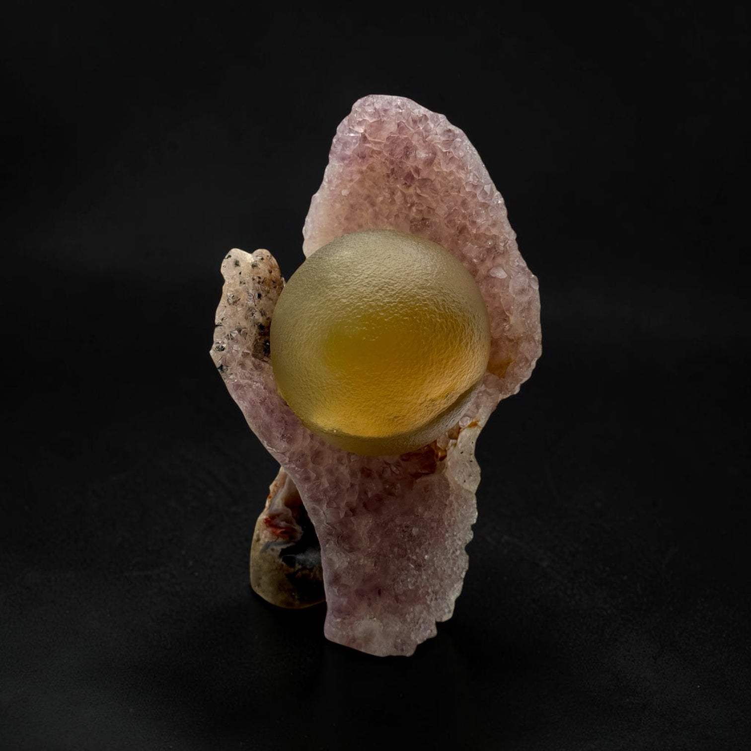 Fluorite on Amethyst Hand