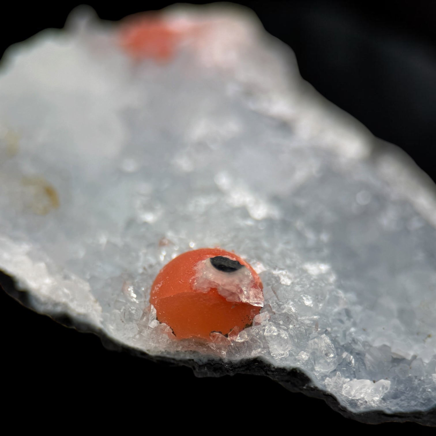 Red Fluorite Eye with Basalt